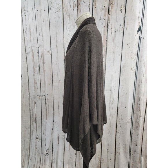Anne Klein OS Sheer Chocolate Brown Shrug Wrap Sweater Cardigan Knit Lightweight - Picture 4 of 13